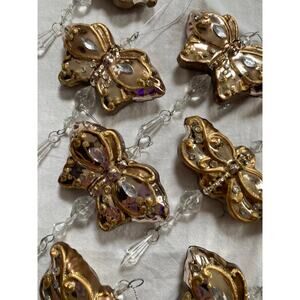 Set of 10 Glass Butterfly Ornaments Christmas Boho Hippie Fantasy-Inspired Decor